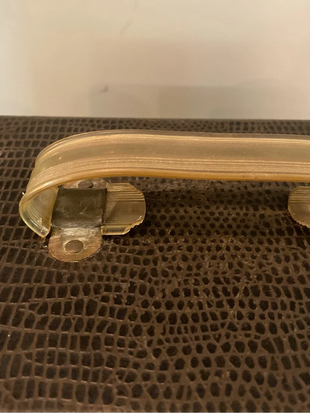 VTG or antique Faux Croc Train Case with Mirror. Lauren style decor